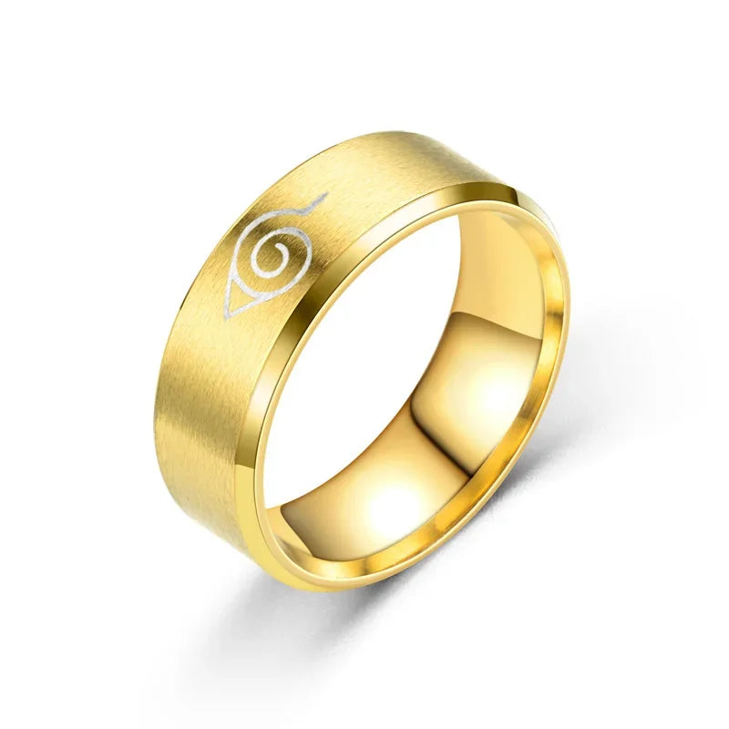 Naruto Edelstahlring mit Konoha-Symbol