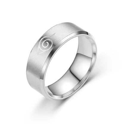Naruto Edelstahlring mit Konoha-Symbol